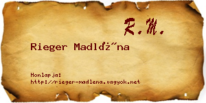 Rieger Madléna névjegykártya